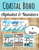 Coastal Boho Classroom Decor: EDITABLE ALPHABET AND NUMBER