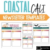 Coastal Cali Classroom Decor ||  Coastal Newsletter Editable