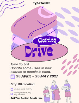Preview of Coat & Clothing Drive Flyers (4) Fully Customize your Flyer - Ready to Edit!