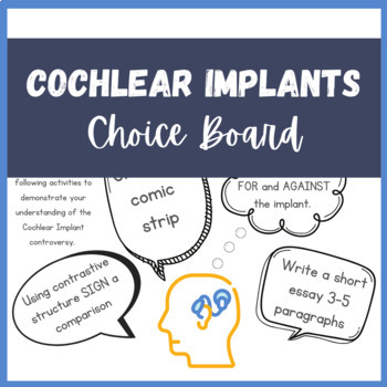 Preview of Cochlear Implants Choice Board -Google Slides™