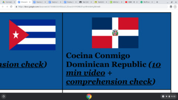 Preview of Cocina Conmigo: Dominican Republic (Bilingual Video and Worksheet, Sub, Digital)