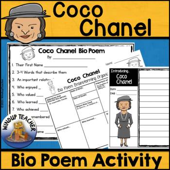 Coco Chanel Biography Poem Activity and Writing Paper