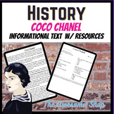 Coco Chanel Fashion History Informational Text W/ Worksheets