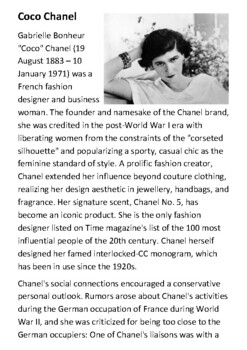 Coco Chanel Handout