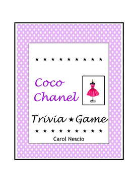 Preview of Coco Chanel Trivia Game ~ French Fashion
