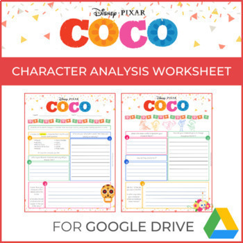 Preview of Coco Character Analysis Worksheet | Digital or Printable Movie Worksheet