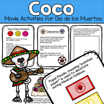 Preview of Coco Movie Guide and Activities - Dia De Los Muertos Day of the Dead