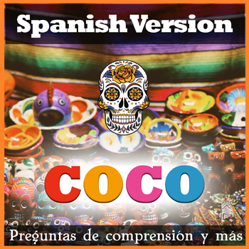 Coco Movie Guide in Spanish + Activities - Answer Key Included (Color + B/W)