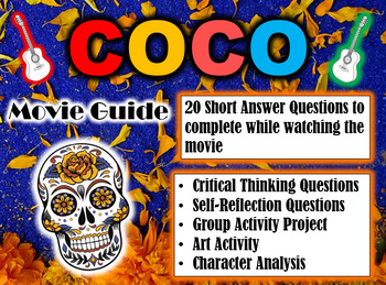 Preview of Coco Movie Guide (2017) - Movie Questions with Extra Activities