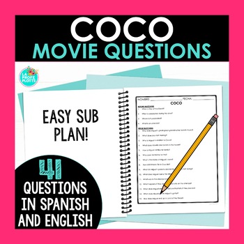 Preview of Coco Questions in Spanish and English | Día de los Muertos Activity