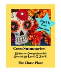Coco Summary, Part 1, written in Comprehensible Spanish for level 2+