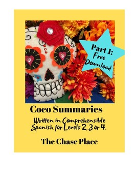 Preview of Coco Summary, Part 1, written in Comprehensible Spanish for level 2+