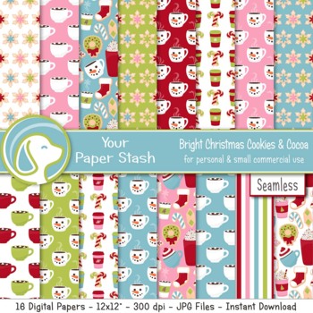 10 Printable Digital papers 12 x12-300 DPI Cacao Paper Pack
