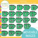 Cocoa Number Tiles Clip Art {MOVEABLE IMAGES}