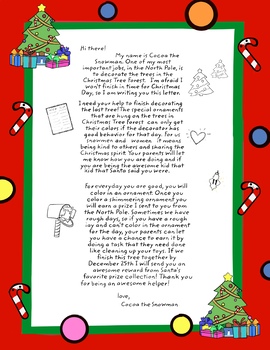 Preview of Cocoa the Snowman Letter