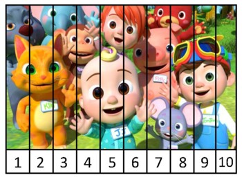 Cocomelon Number Puzzles 1-10 and 11-20 by The Classroomnista | TpT