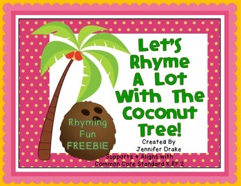 Preview of Coconut Tree Rhyming FREEBIE!!!  Center, Printable & Craftivity!