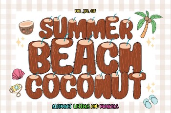 Preview of Coconut summer font, summer alphabet Png, beach letters, Summer Alphabet