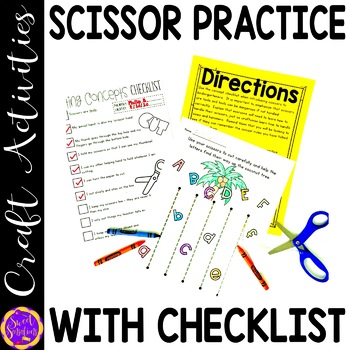 Preview of Scissor Cutting Practice Sheets | Scissor Skills | Coconut Tree | Back to School