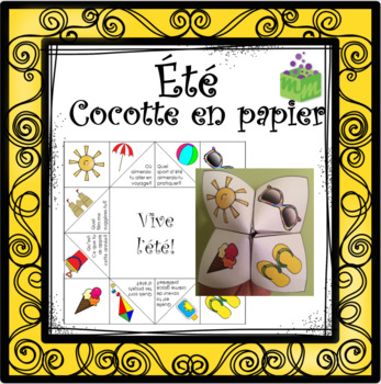 Preview of Été- Fin de l'année Cocotte en papier- Summer- End of the Year FRENCH