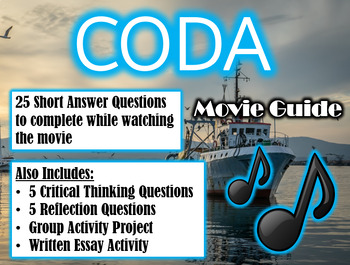 Preview of Coda Movie Guide (2021) - Movie Questions with Extra Activities