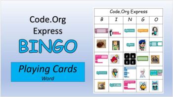 Preview of Code.Org Express Bingo Playing Cards - Word