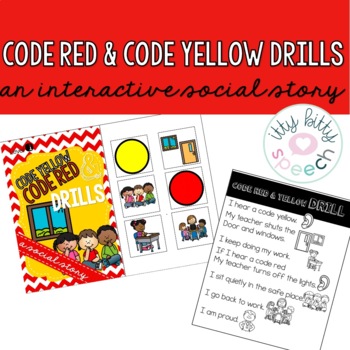 Preview of Code Red & Yellow  - Interactive Social Story FREE SAMPLE (+BOOM Cards)