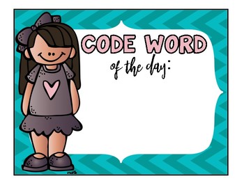 Code Word of the Day by Keeping Up With Miss Esser | TpT