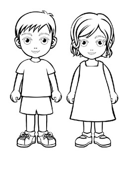 code coloring boy and girl first day of school activity