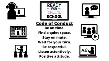 Preview of Code of Conduct, Class Rules, PNG, Background Image, Digital, Virtual Learning