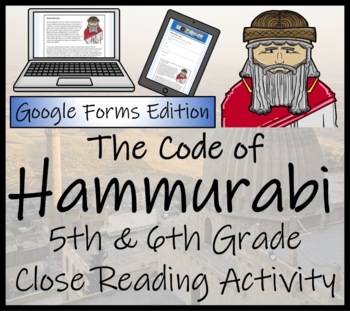 Preview of Code of Hammurabi Close Reading Digital & Print | 5th Grade & 6th Grade