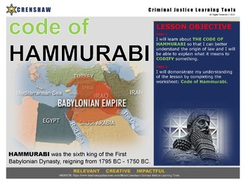 Preview of Code of Hammurabi - Criminal Justice Google Slide Lesson