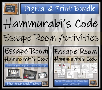 Preview of Code of Hammurabi Escape Room Bundle | BOOM Cards™ Digital & Print Versions