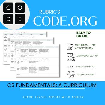 Preview of Code.org CS Fundamentals Course A Rubrics with Feedback