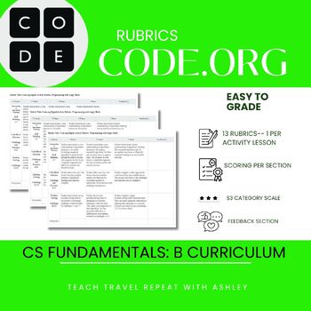 Preview of Code.org CS Fundamentals Course B Rubrics with Feedback
