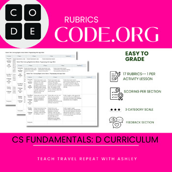 Preview of Code.org CS Fundamentals Course D Rubrics with Feedback