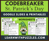 Codebreaker Worksheets for St. Patrick's Day  Digital and 