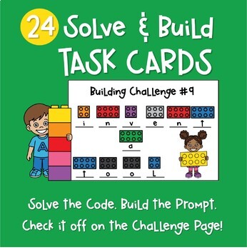 Preview of Coded LEGO Building Challenge Cards (solve and build!)