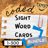 Coded Sight Word Cards (BUNDLE) - Fry words 1-300