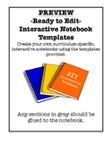 Blank, Ready to Edit Interactive Notebook Templates