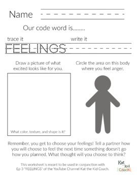 Preview of Codeword FEELINGS K-2