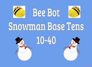 Preview of Coding Bee Bot Snowman Base Ten 10-40