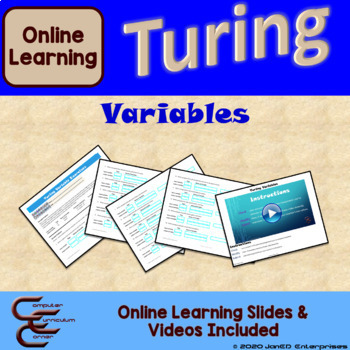 Preview of Coding Distance Learning Turing 4 Variables Exercises & Videos