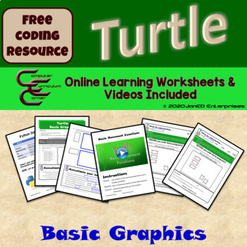 Preview of Coding Distance Learning Turtle Graphics Functions Free Video & Activities