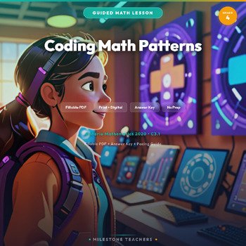 Preview of Coding Math Patterns | Guided Math Lesson | Gr 4 | Digital