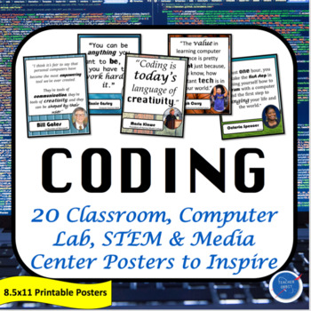 Preview of Coding Posters to Inspire | STEM Computer Science & Programming Classroom Decor