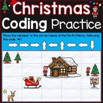 Preview of Christmas Coding Practice Computer Programming Hour of Code Digital Boom Cards
