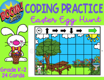 Preview of Computer Coding Practice | Easter Egg Hunt (BOOM CARDS)