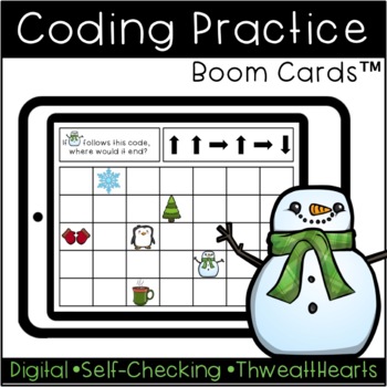 Preview of Coding Practice Winter Boom Cards™