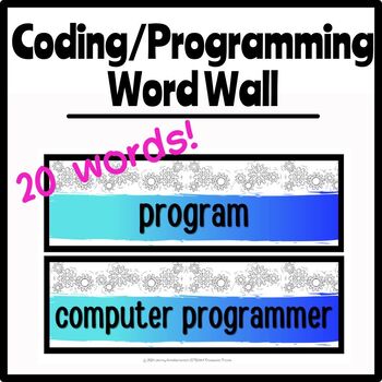 Preview of Coding/Programming Word Wall Printables